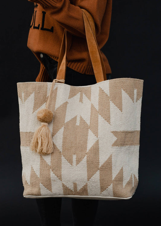 Tote Bag | Tan & Cream