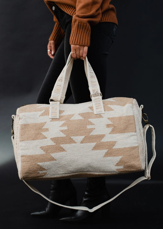 Weekender Bag | Tan & Cream