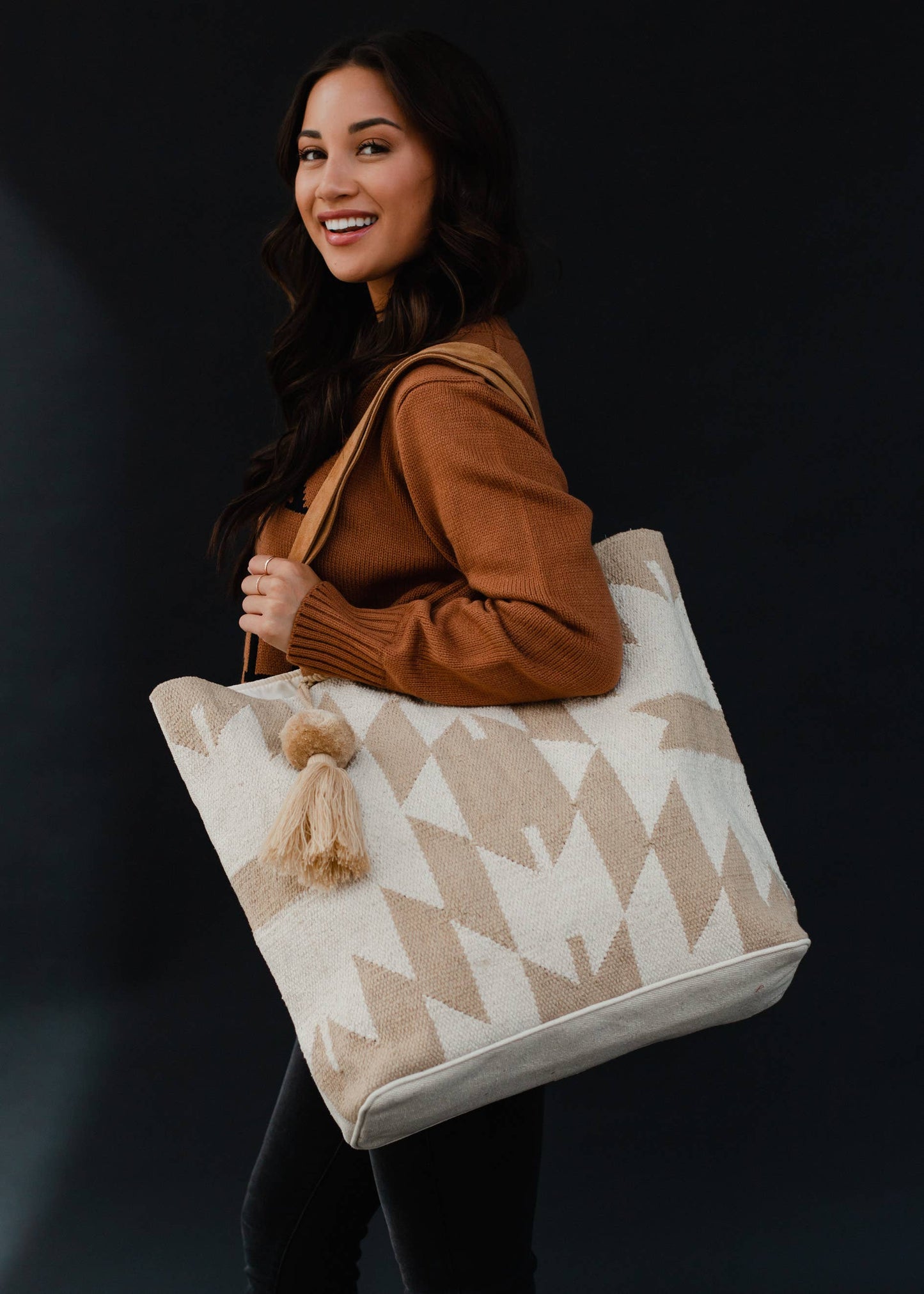 Tote Bag | Tan & Cream